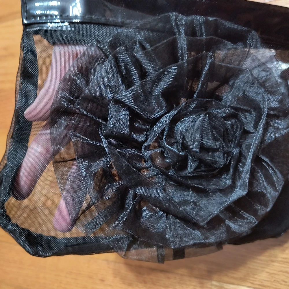 3/$10⭐ NWT Mud Pie sheer mesh makeup bag, small, black. - Picture 4 of 5